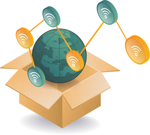 Wifi signal network world internet  Illustration