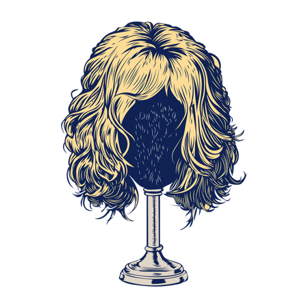 Wig Stand  Illustration