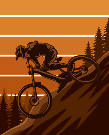 Wild adventure mountain bike  Illustration