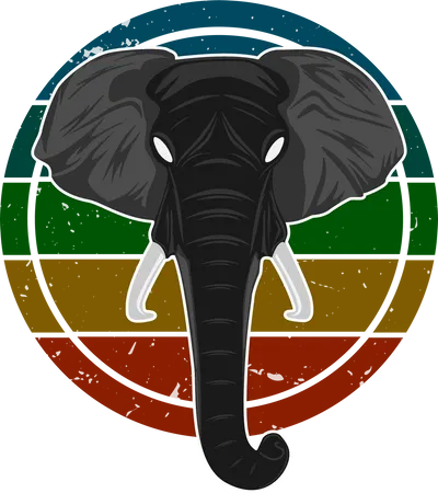 Wilder Elefant  Illustration