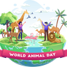 world animals day illustrations free