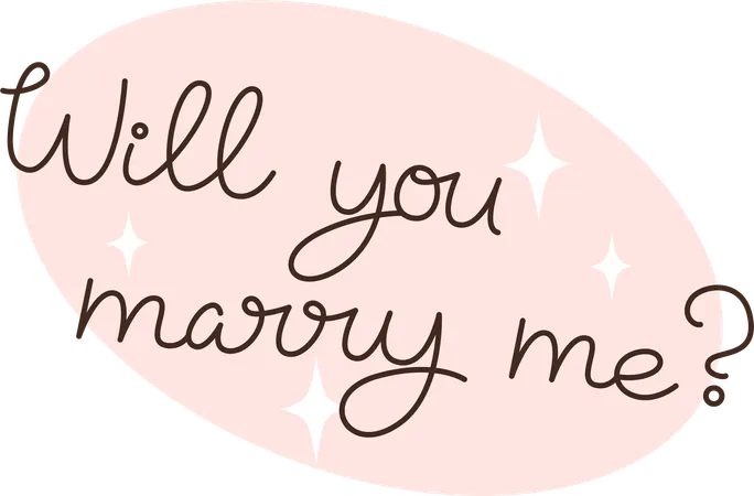 Wedding Proposal With The Inscription Will You Marry Me Illustration