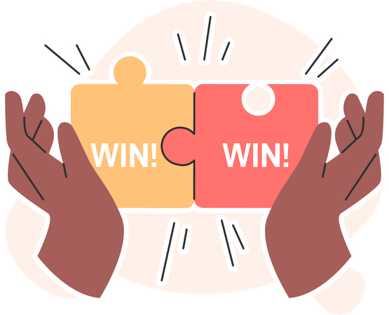 Win and win solution  Illustration