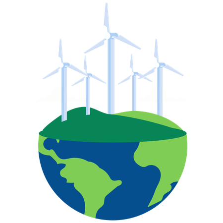 Wind energy production  Illustration