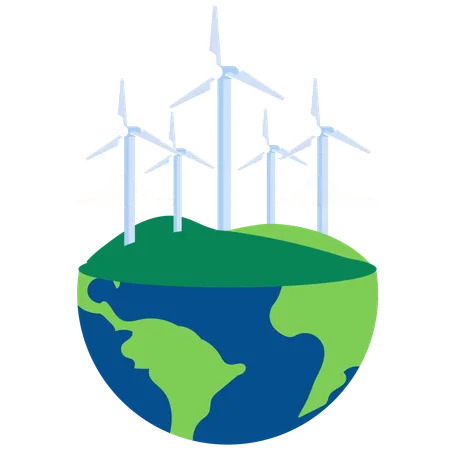 Wind energy production  Illustration