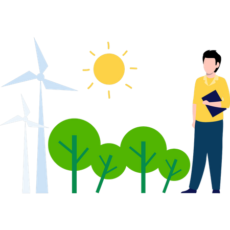 Wind Energy Production Illustration