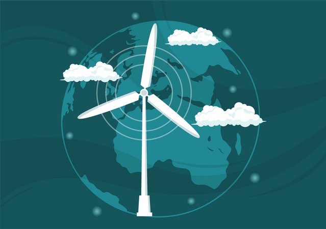 Wind Energy Production  Illustration