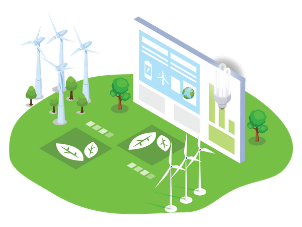 Wind Energy Production  Illustration