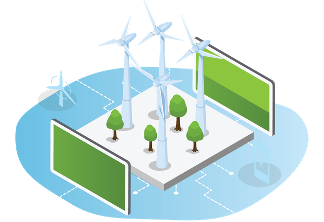 Wind Energy Production  Illustration