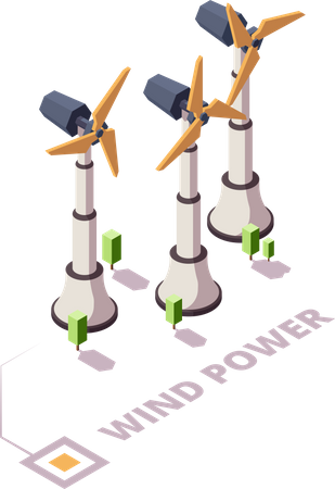Wind Energy production  イラスト