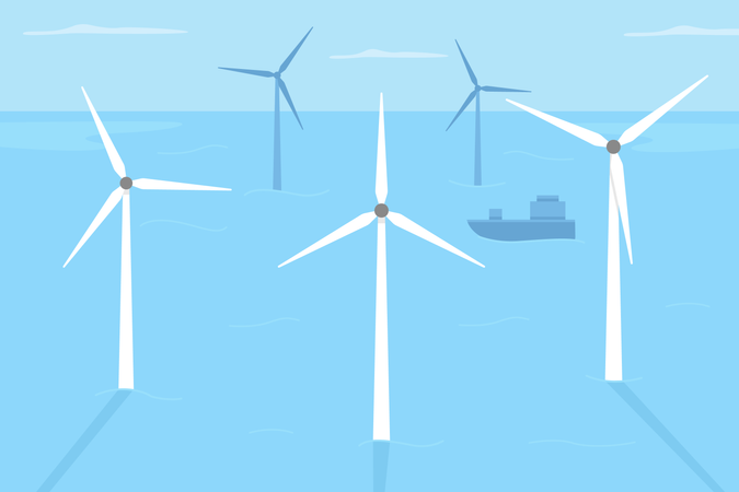 Wind farm Illustration
