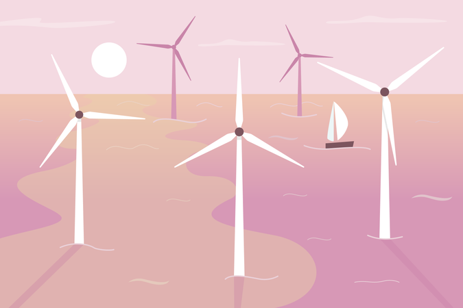 Wind farm Illustration