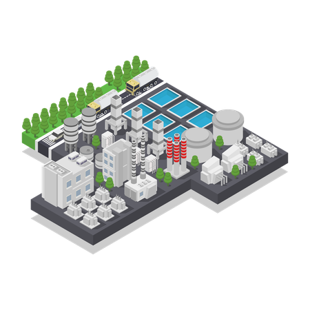 Wind Farm Hydroelectric  Illustration