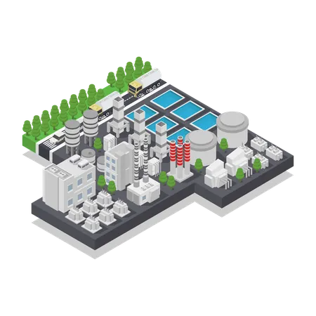 Wind Farm Hydroelectric  Illustration