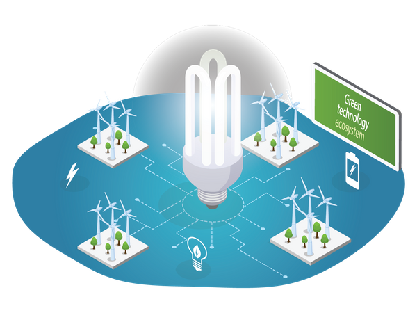 Wind Power Energy  Illustration