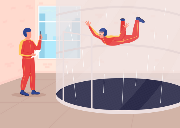 Wind tunnel training  イラスト