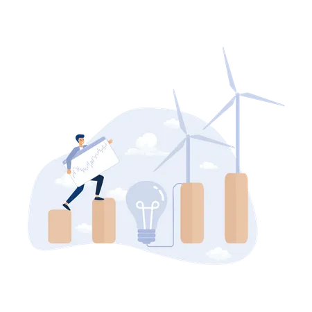 Wind turbine energy  Illustration