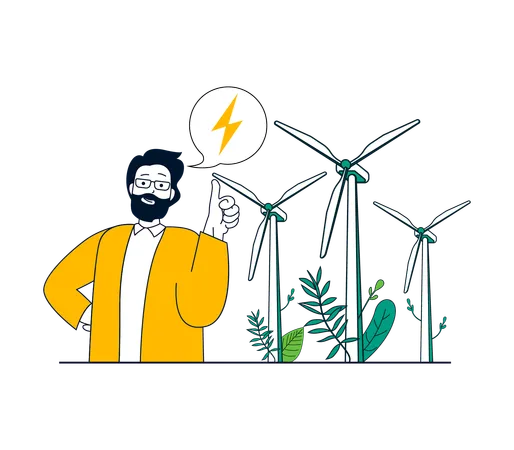 Windkraft  Illustration