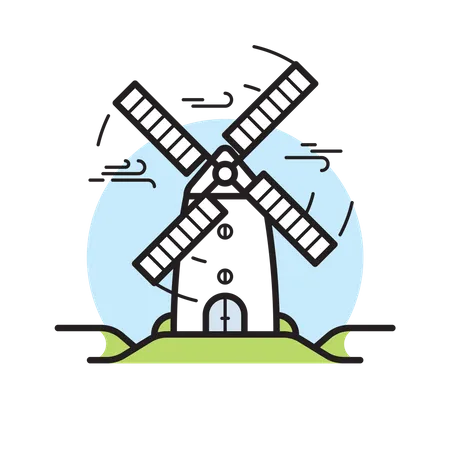 Windmühle  Illustration