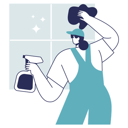 Window Cleaning  イラスト