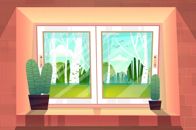 Window view  Illustration