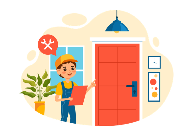 Windows And Doors Service  Illustration