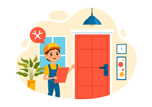 Windows And Doors Service  Illustration