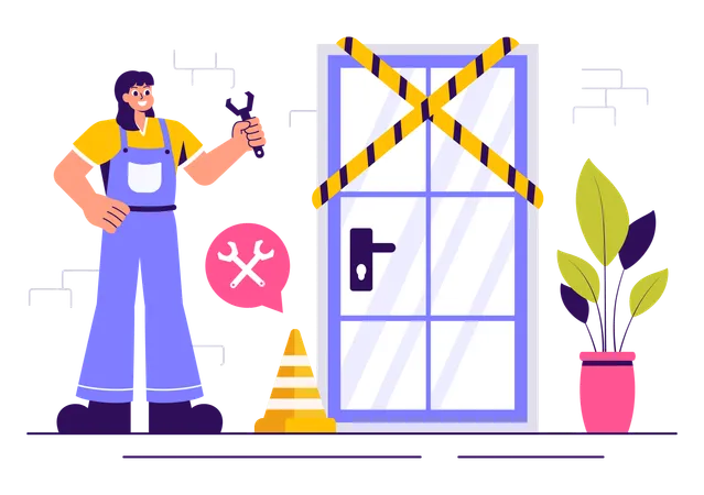 Windows and Doors Service  Illustration