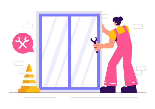 Windows and Doors Service  Illustration