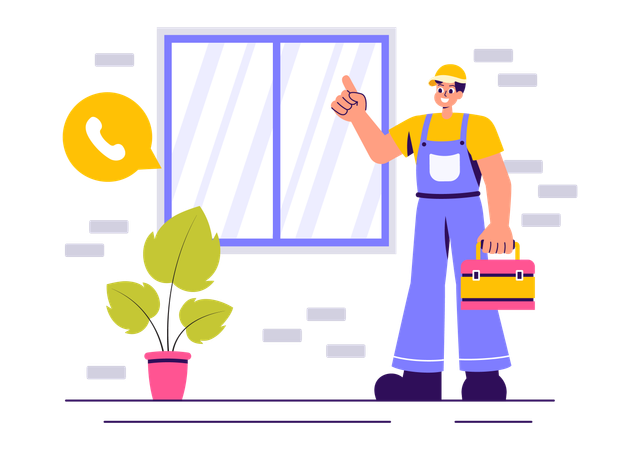 Windows and Doors Service  Illustration