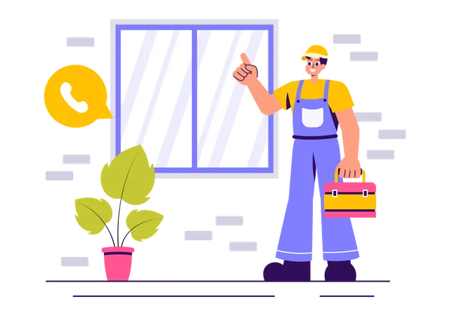 Windows and Doors Service  Illustration