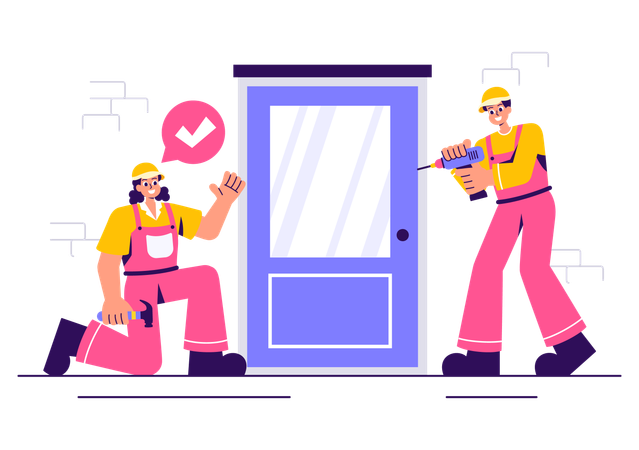 Windows and Doors Service  Illustration