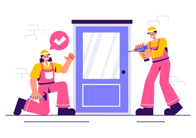 Windows and Doors Service  Illustration