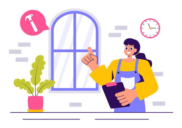 Windows and Doors Service  Illustration