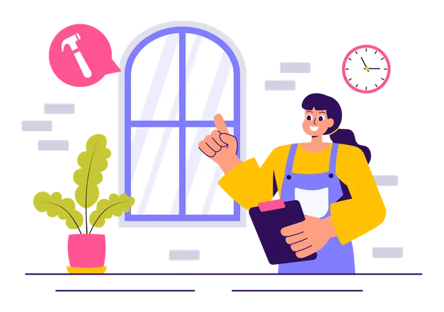 Windows and Doors Service  Illustration