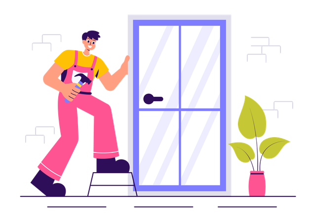 Windows and Doors Service  Illustration