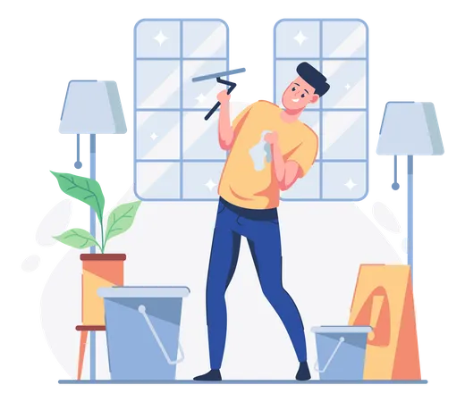 Windows Clean Service  Illustration