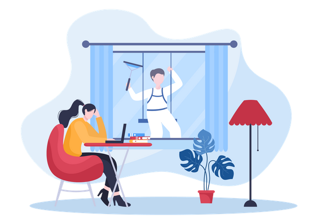 Windows Cleaning Service  イラスト