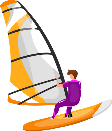 Windsurfing Illustration
