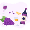 illustration grapes bottle