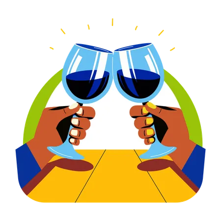 Wine cheers  Illustration