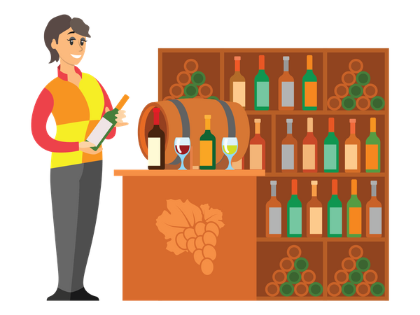 Wine Seller Illustration