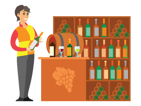 Wine Seller  Illustration