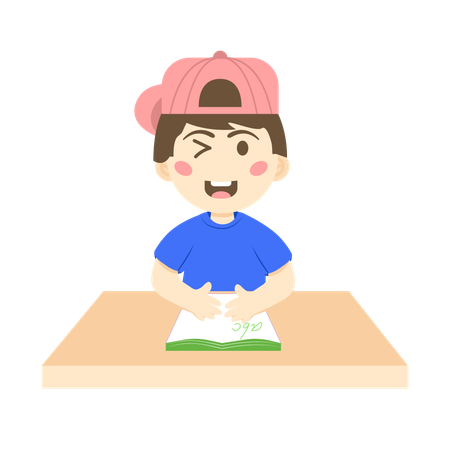 Winkle boy with english book  Illustration