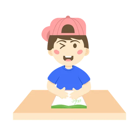 Winkle boy with english book  Illustration