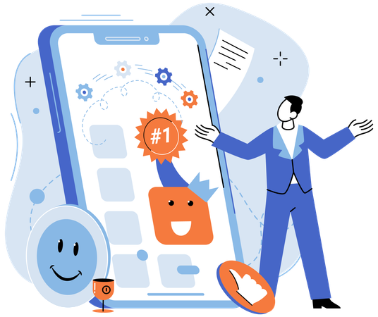 Winner app getting best app award  Illustration