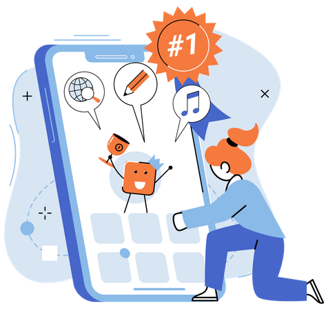Winner app getting best app award  Illustration