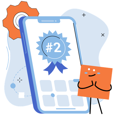Winner app getting best app award  Illustration