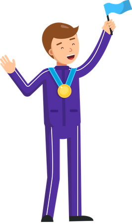 Winner celebrating victory  Illustration