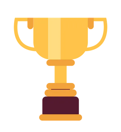 Winner Golden Cup Trophy Semi Flat Colour Vector Object Reward Editable Cartoon Clip Art Icon On White Background Simple Spot Illustration For Web Graphic Design イラスト